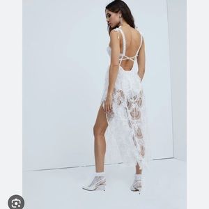 For Love And Lemons White Lace Midi Dress